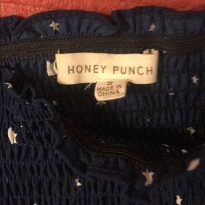 blue and white star tub top